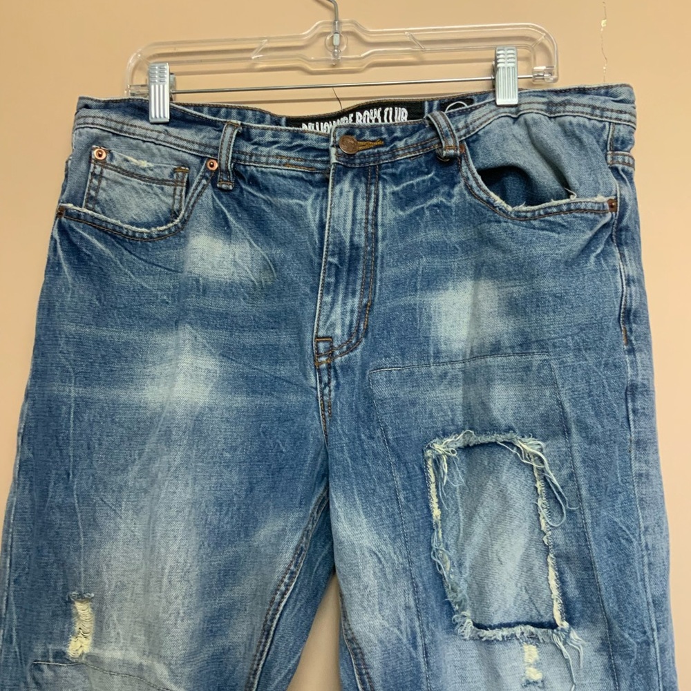 Men's Distressed Blue Jeans - Picture 8 of 12